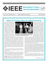 September 1999 (pdf) - Information Theory Society - the IEEE ...