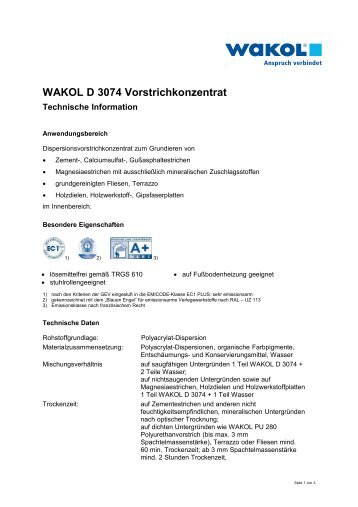 Technische Information - Wakol