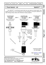 Download a datasheet for the Quick Float Switch Kit here.. - PVL Ltd