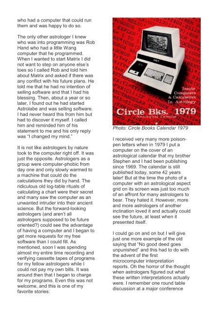 Some History of Matrix Software By Michael Erlewine