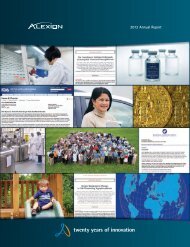 Alexion Pharmaceuticals, Inc. 2012 Annual Report