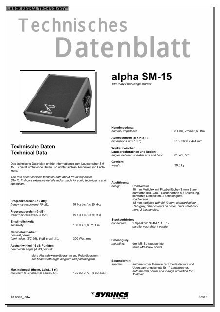 Technisches - SYRINCS Audiotechnik GmbH