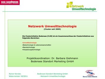 Cluster-Beispiel: Netzwerk Umwelttechnologie - Baden ...