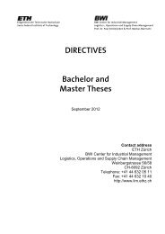 DIRECTIVES Bachelor and Master Theses - ETH Zürich