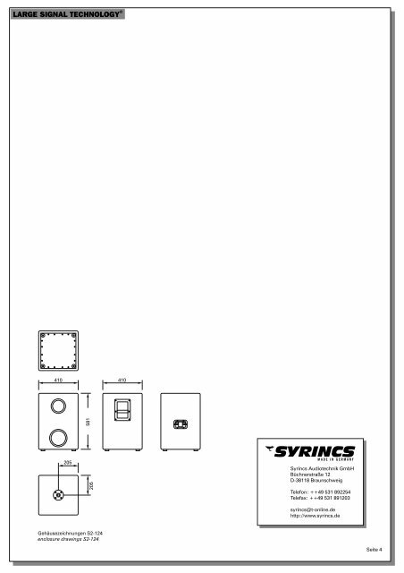 Technisches - SYRINCS Audiotechnik GmbH