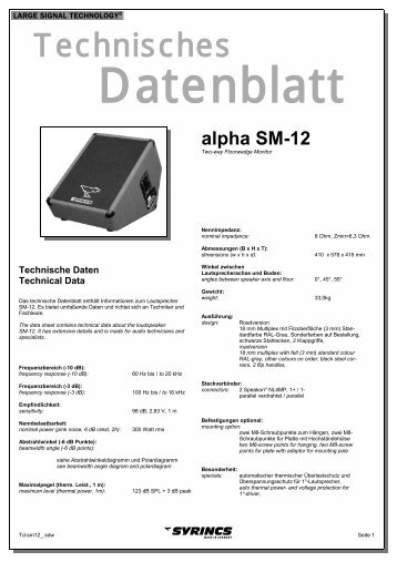 Technisches - SYRINCS Audiotechnik GmbH