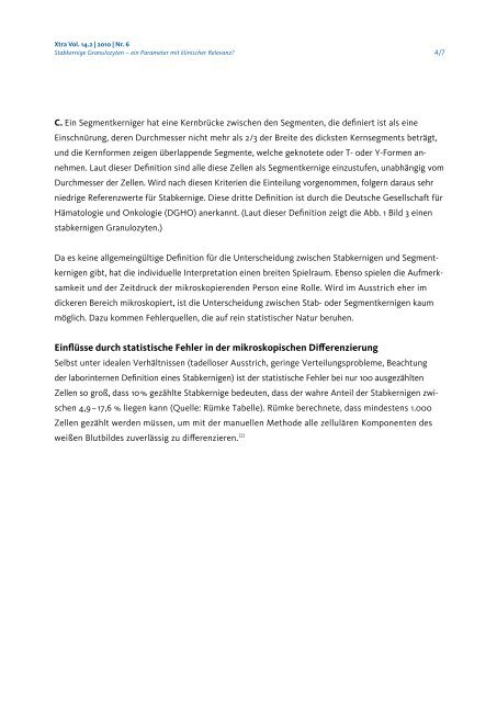 Stabkernige Granulozyten - Sysmex Deutschland GmbH