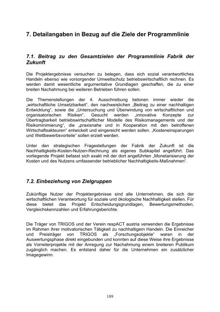 TRIGOS CSR rechnet sich - Institut für ökologische ...