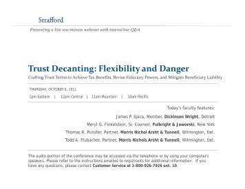 Trust Decanting: Flexibility and Danger - Strafford