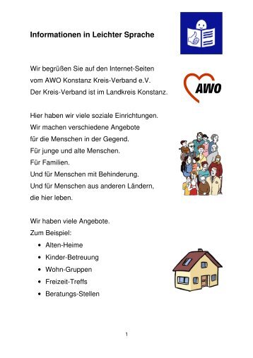 Informationen in Leichter Sprache - AWO - Kreisverband Konstanz eV