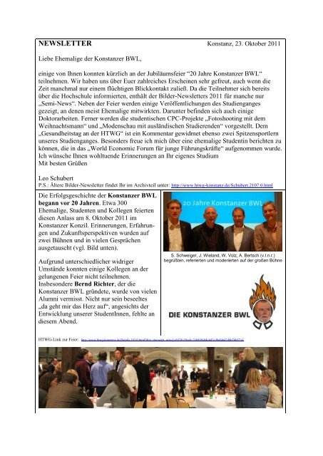 Newsletter An Der Htwg Konstanz