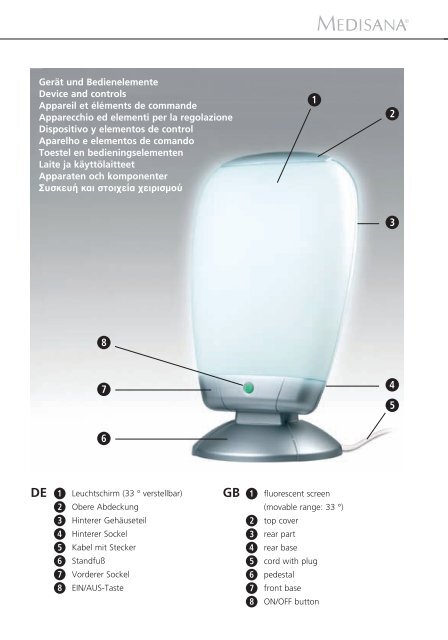 DE Lichtdusche LSB GB Phototherapy Unit LSB - Medisana