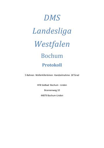 Protokoll - Startgemeinschaft Schwimmen Gelsenkirchen