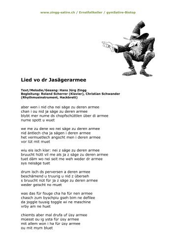 Lied vo dr JasÃ¤gerarmee - zingg-satire.ch