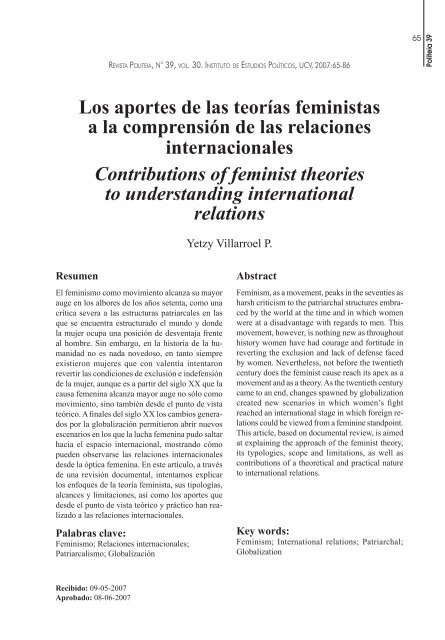 Los aportes de las teorÃ­as feministas a la comprensiÃ³n de ... - SciELO