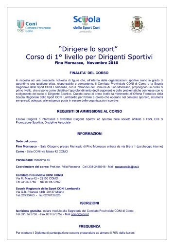 Corso per Dirigenti Sportivi - FIPAV Como