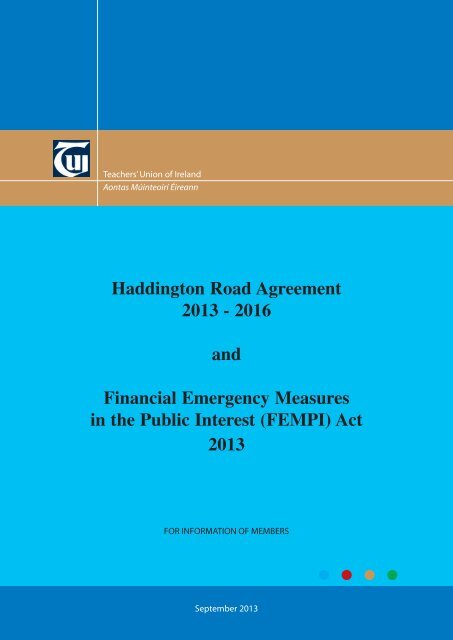 Haddington Road Agreement 2013 - 2016 and Financial ... - TUI