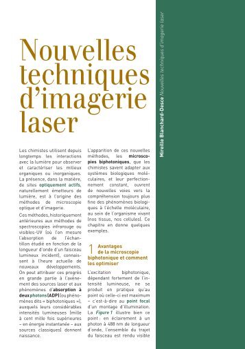 Nouvelles techniques d'imagerie laser (PDF ... - Mediachimie.org