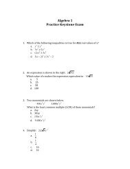 Keystone Algebra 1 Practice Test