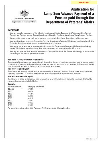 D0556 - Application for Lump Sum Advance Payment of a Pension