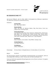 NIEDERSCHRIFT - Marktgemeinde Frastanz