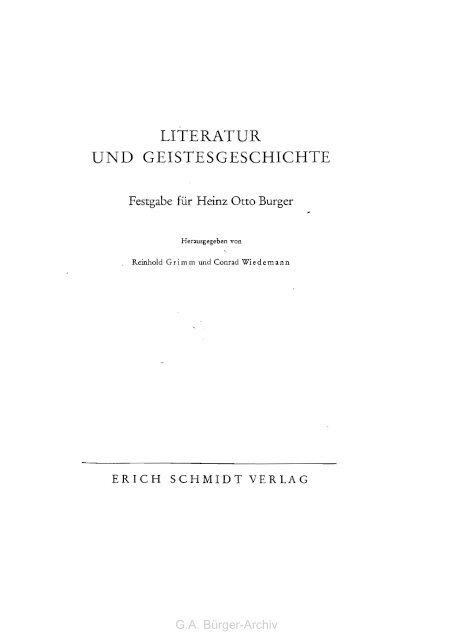 Gottfried August BÃ¼rgers Sonett An das Herz. - Leben und Werk des ...