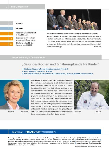 Nr. 1 März 2011 - CDU-Kreisverband Frankfurt am Main