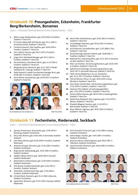 Nr. 1 März 2011 - CDU-Kreisverband Frankfurt am Main