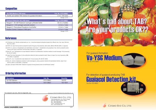 Guaiacol Detection kit