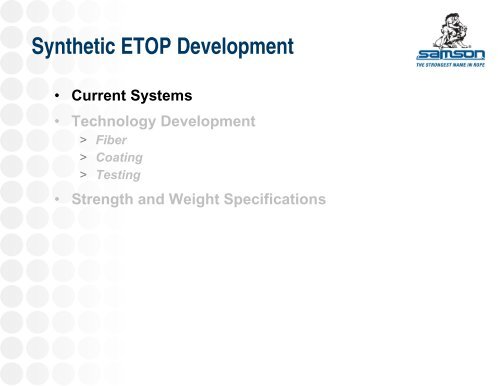 Synthetic ETOP - Samson Rope