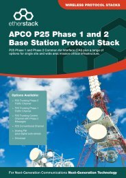 APCO P25 Phase 1 and 2 Base Station Protocol Stack - Etherstack