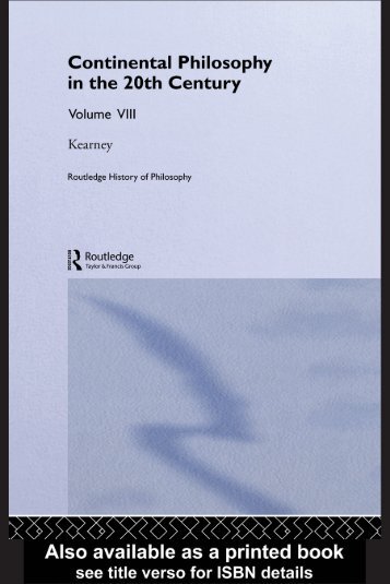 Routledge History of Philosophy Volume VIII