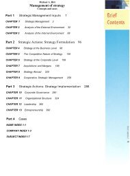 Part 2 Strategic Actions: Strategy Formulation 96 Management of ...