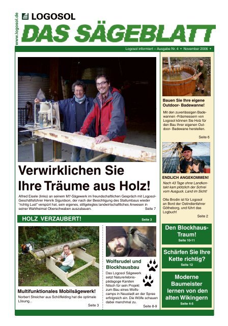 Verwirklichen Sie Ihre Träume aus Holz! - bei Logosol Deutschland