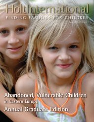 Abandoned, Vulnerable children - Holt International