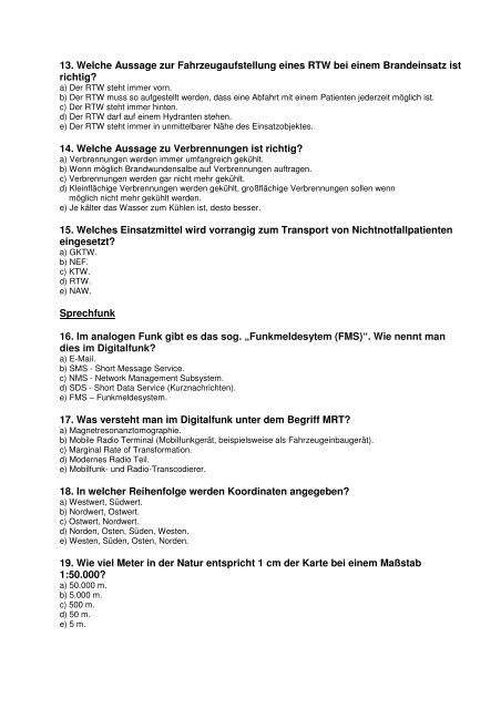 Fragen Leistungsnachweis 2013 - Feuerwehrverband Rheinisch ...