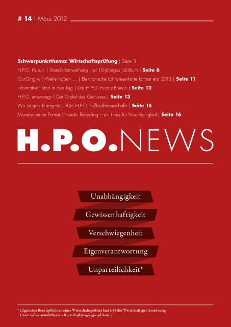 2012 Ausgabe 1 H.P.O. News - HPO Wirtschaftspartner