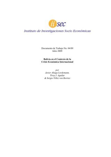 Bolivia en el Contexto de la Crisis EconÃ³mica Internacional - iisec