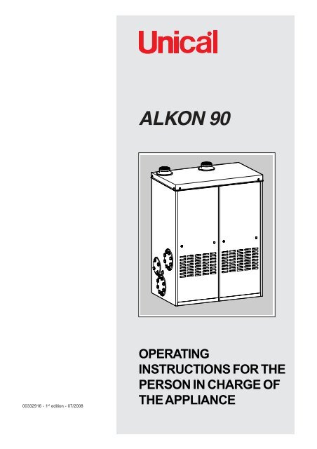 User Manual - Unical Lattner Condensing Hot Water Boilers