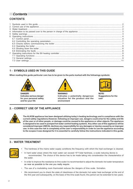 User Manual - Unical Lattner Condensing Hot Water Boilers