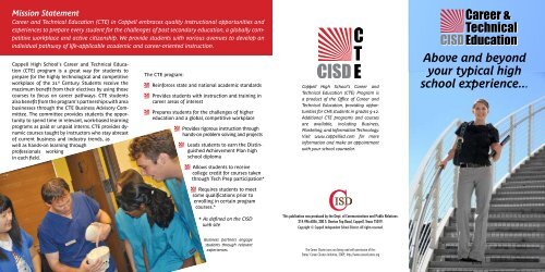 CTE Brochure - Coppell Independent School District