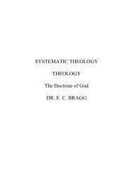 SYSTEMATIC THEOLOGY THEOLOGY The ... - Trinity College