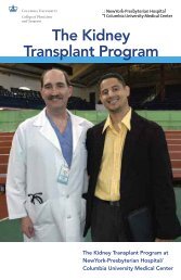 Kidney Transplant Brochure - Columbia Presbyterian Department of ...