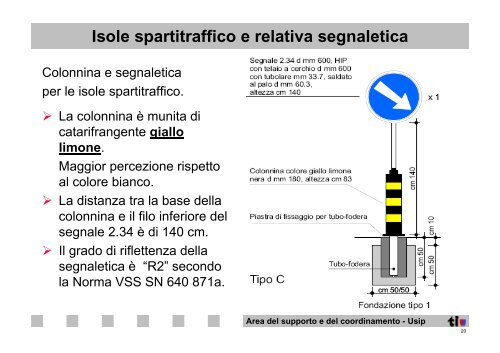 Demarcazioni particolari, moderazioni del traffico, passaggi ...