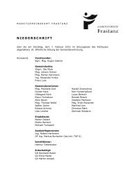 NIEDERSCHRIFT - Marktgemeinde Frastanz