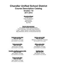 Course Description Catalog - Chandler Unified School District