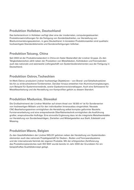 Technische Produktunterlage 16.0 (Auszug ... - Lindner Group