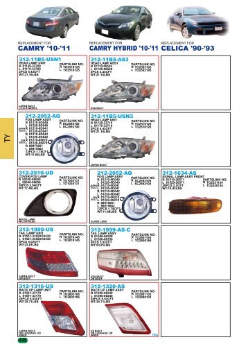 CAMRY HYBRID '10-'11 CELICA '90-'93 CAMRY '10-'11 - Depo