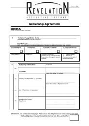 3. Application for Dealers - Revelation Accounting