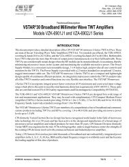 VSTAR®30 Broadband Millimeter Wave TWT Amplifiers Models VZK ...